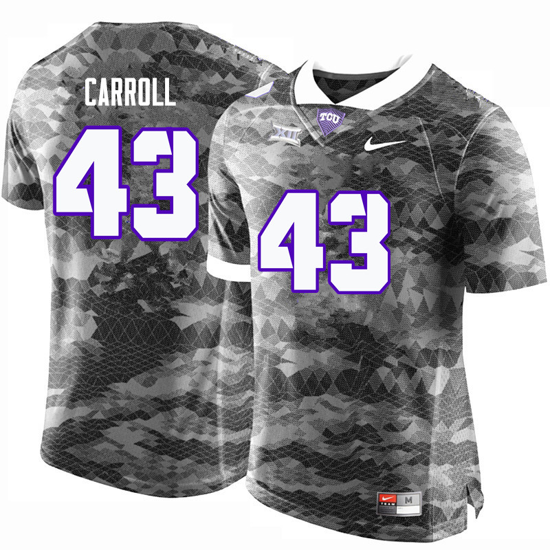 Men #43 Michael Carroll TCU Horned Frogs College Football Jerseys-Gray